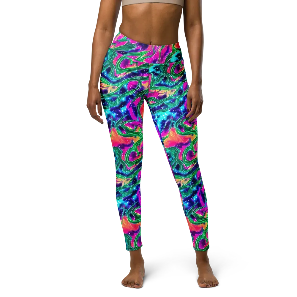 Hypercolor Oasis on Yoga Leggings — Front