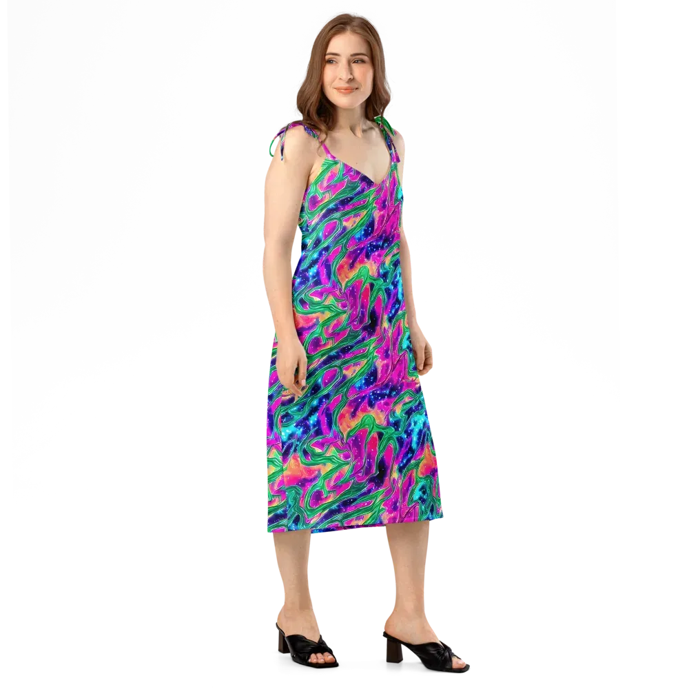 Hypercolor Oasis on Slip Dress — Right Front