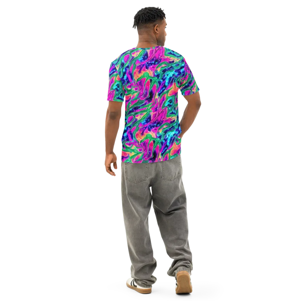 Hypercolor Oasis on Men's Cotton Crew Neck T-Shirt — Back
