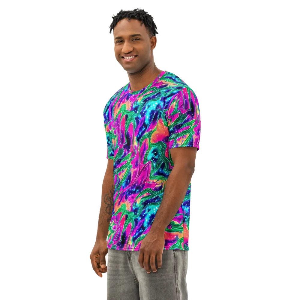 Hypercolor Oasis on Men's Cotton Crew Neck T-Shirt — Left Front
