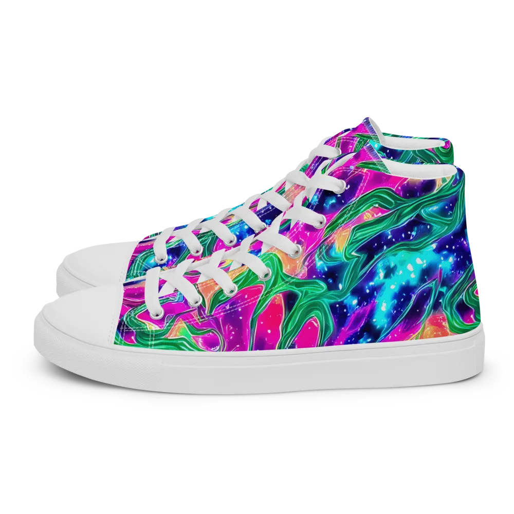 Hypercolor Oasis on Men's High Top Canvas Shoes — Left