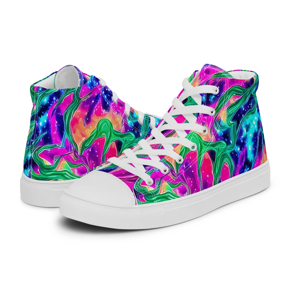 Hypercolor Oasis on Men's High Top Canvas Shoes — Left