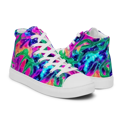Hypercolor Oasis on a Men's High Top Canvas Shoes