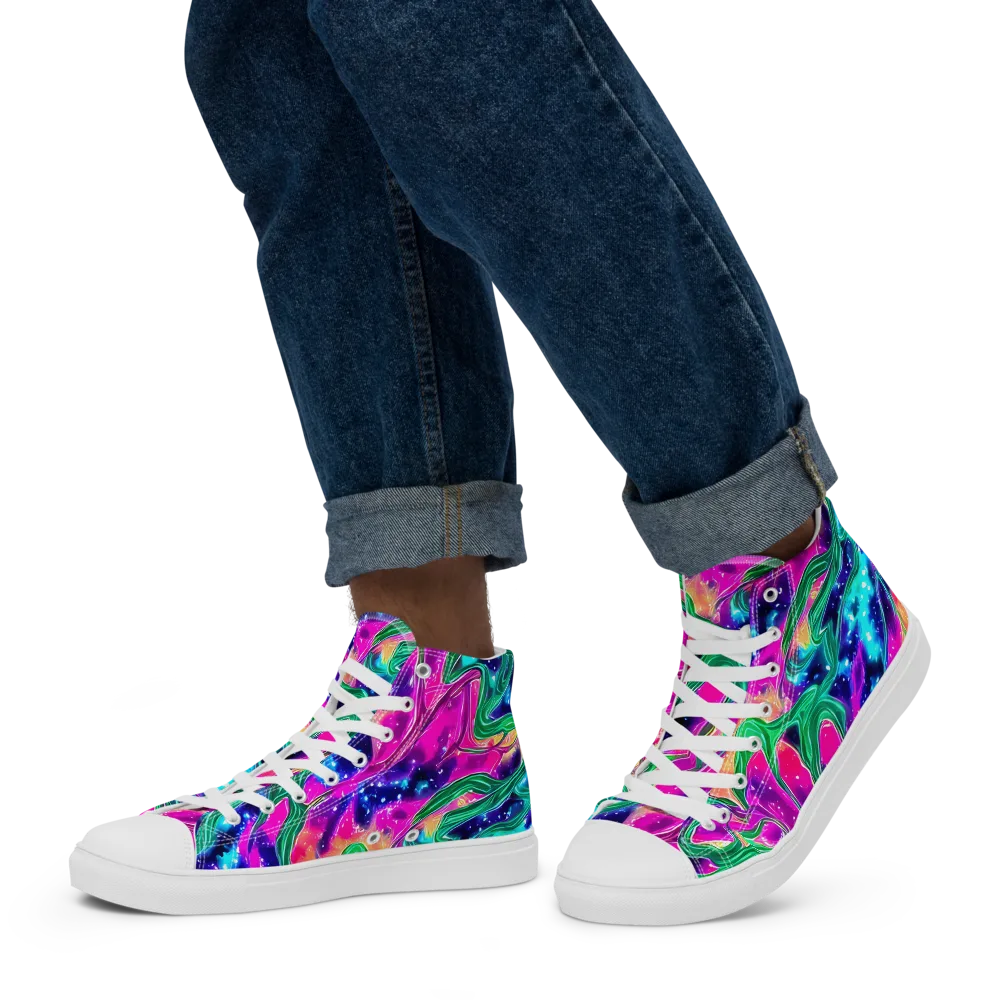 Hypercolor Oasis on Men's High Top Canvas Shoes — Left