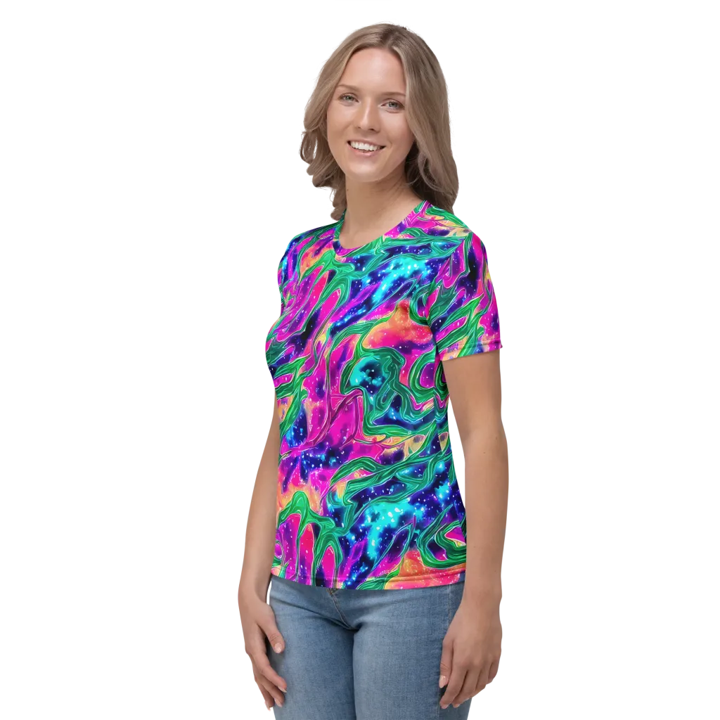 Hypercolor Oasis on Women's Crew Neck T-Shirt — Left
