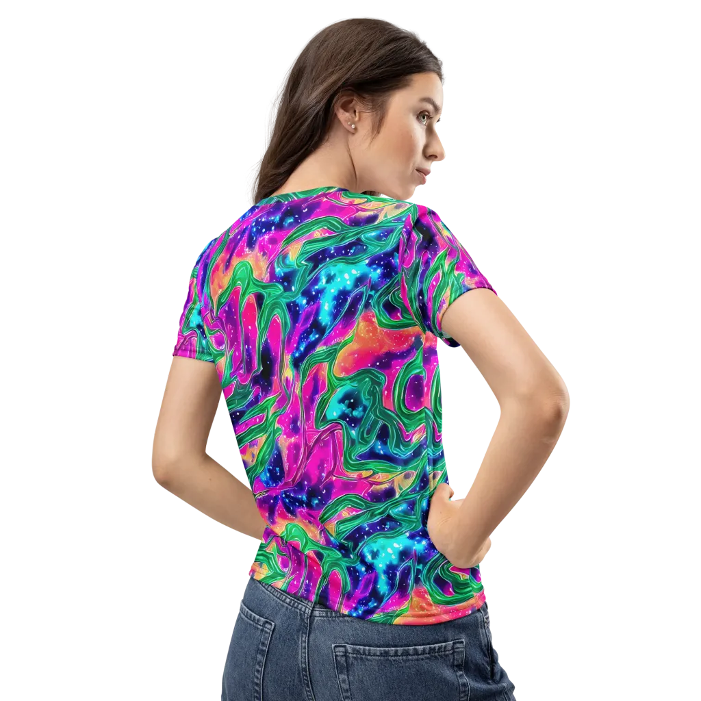 Hypercolor Oasis on Women's Crew Neck T-Shirt — Back