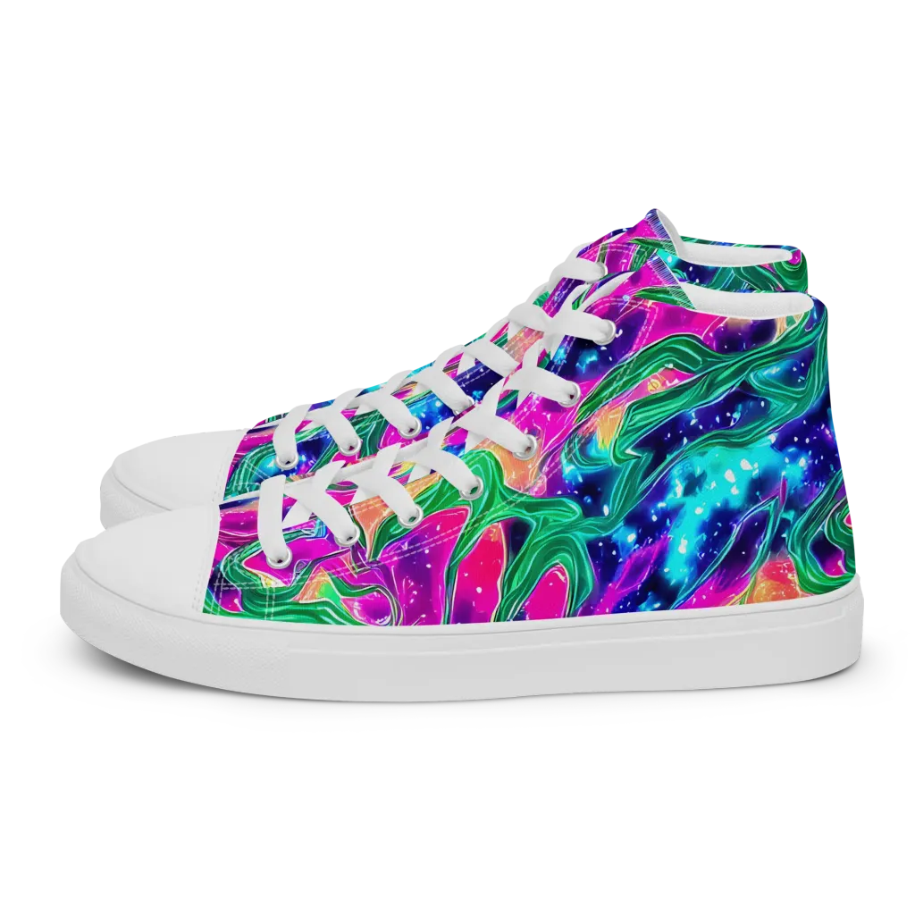 Hypercolor Oasis on Women's High Top Canvas Shoes — Left