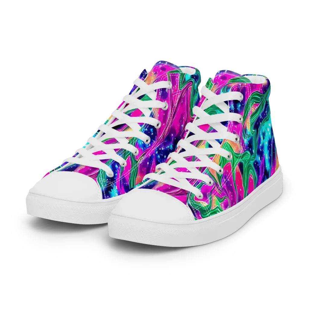 Hypercolor Oasis on Women's High Top Canvas Shoes — Left Front