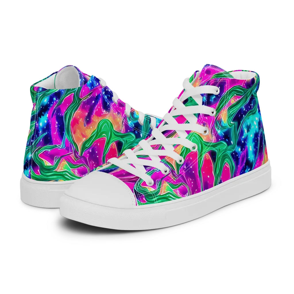 Hypercolor Oasis on Women's High Top Canvas Shoes — Left