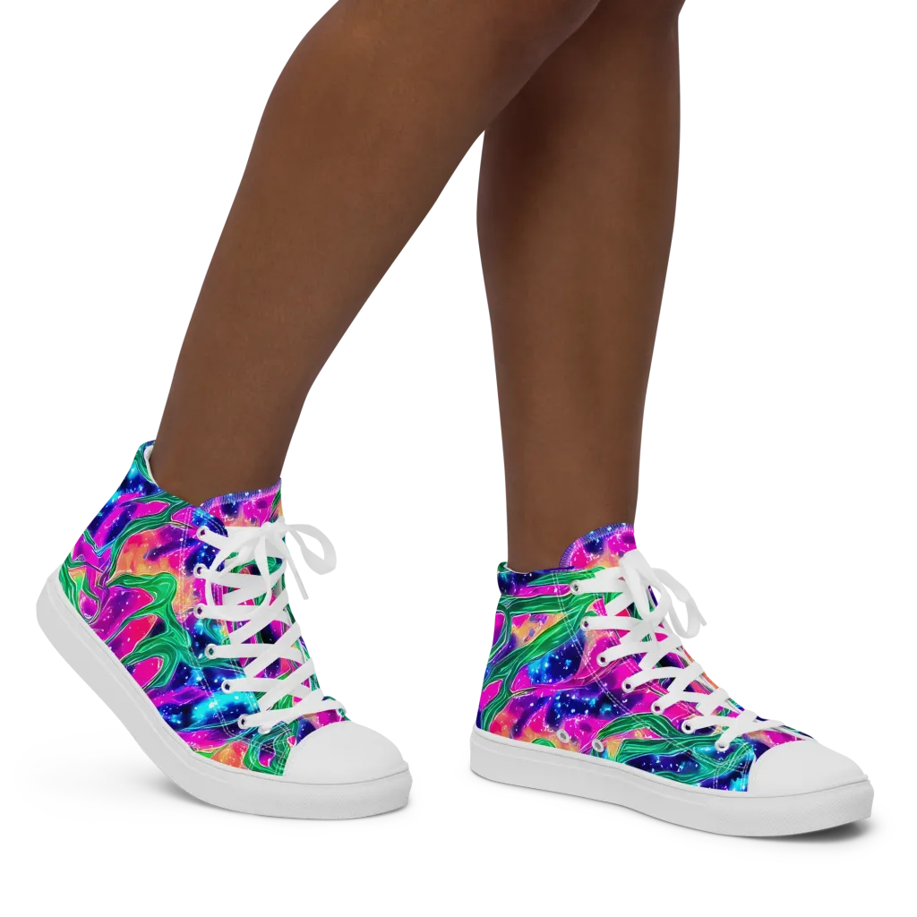 Hypercolor Oasis on Women's High Top Canvas Shoes — Right