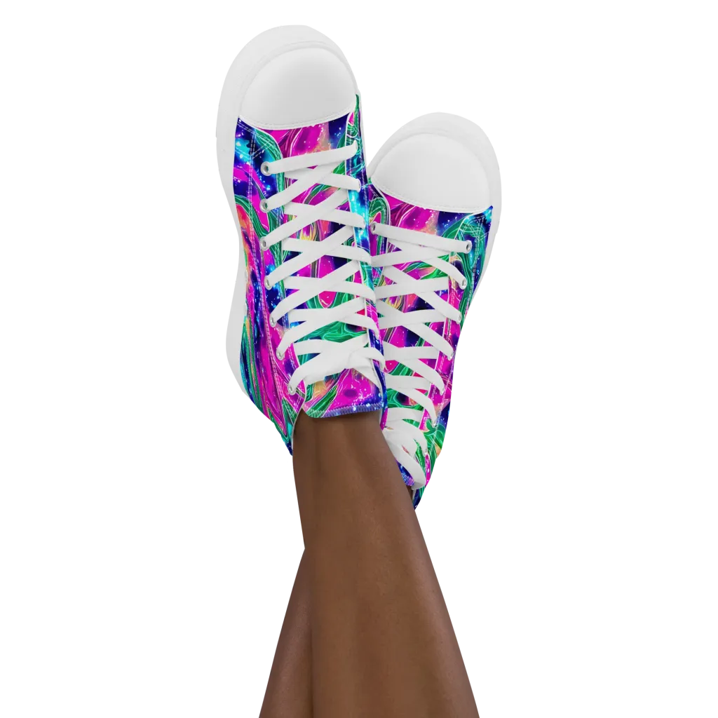 Hypercolor Oasis on Women's High Top Canvas Shoes — Front