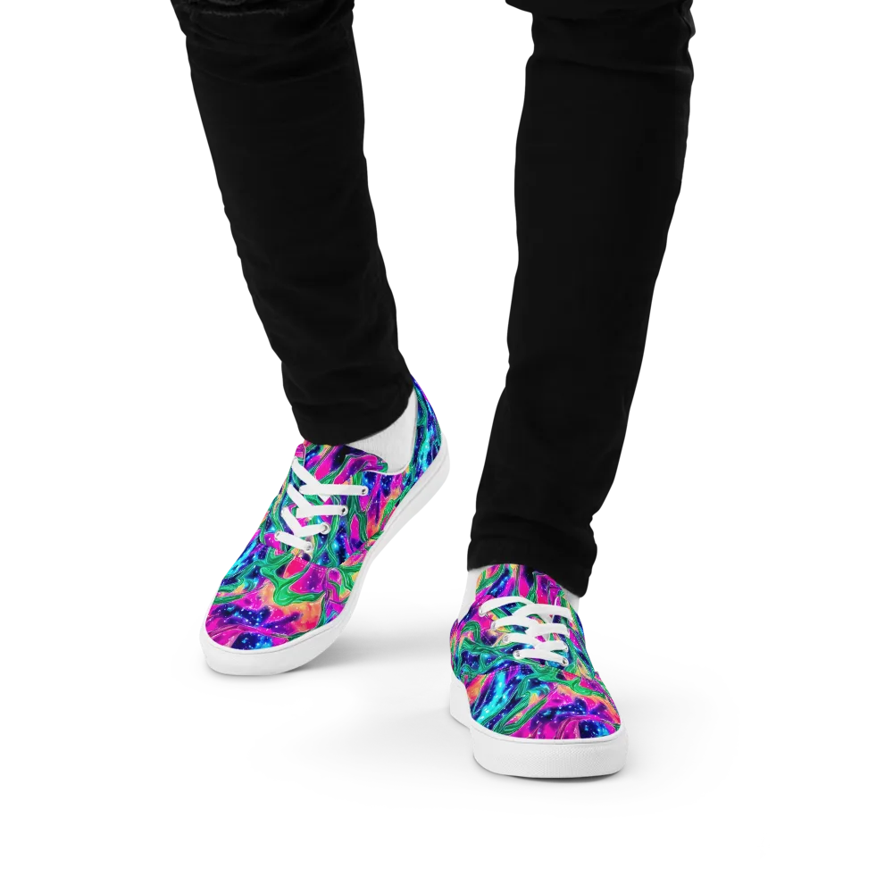 Hypercolor Oasis on Men's Lace-Up Canvas Shoes — Front