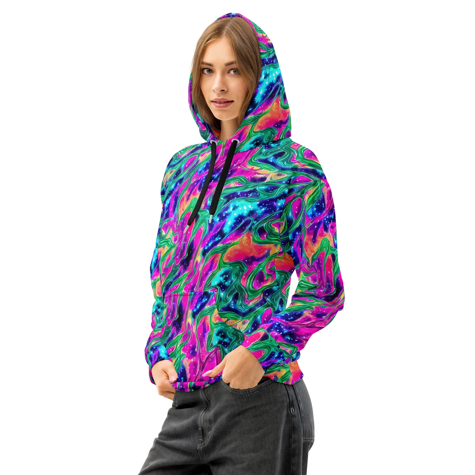 Hypercolor Oasis on Cotton Hoodie — Left Front