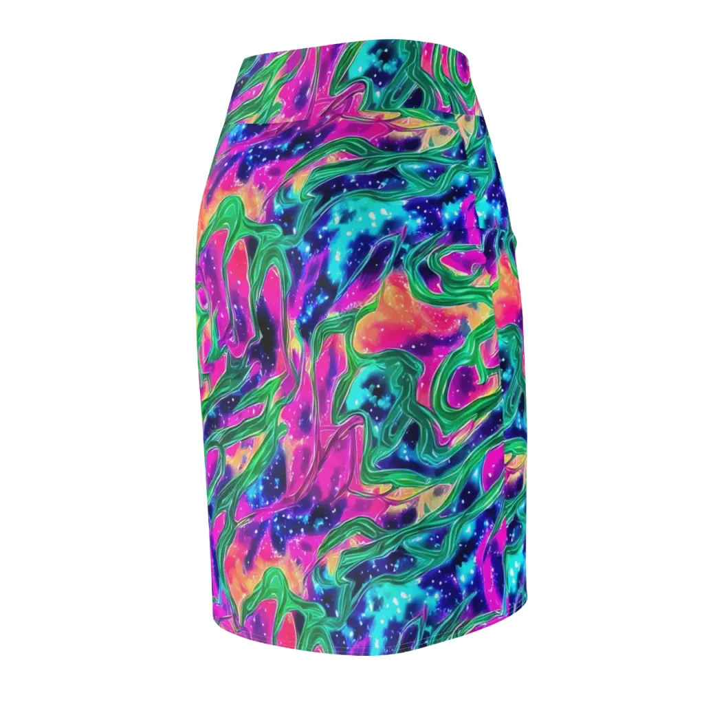 Hypercolor Oasis on Pencil Skirt — Back Side