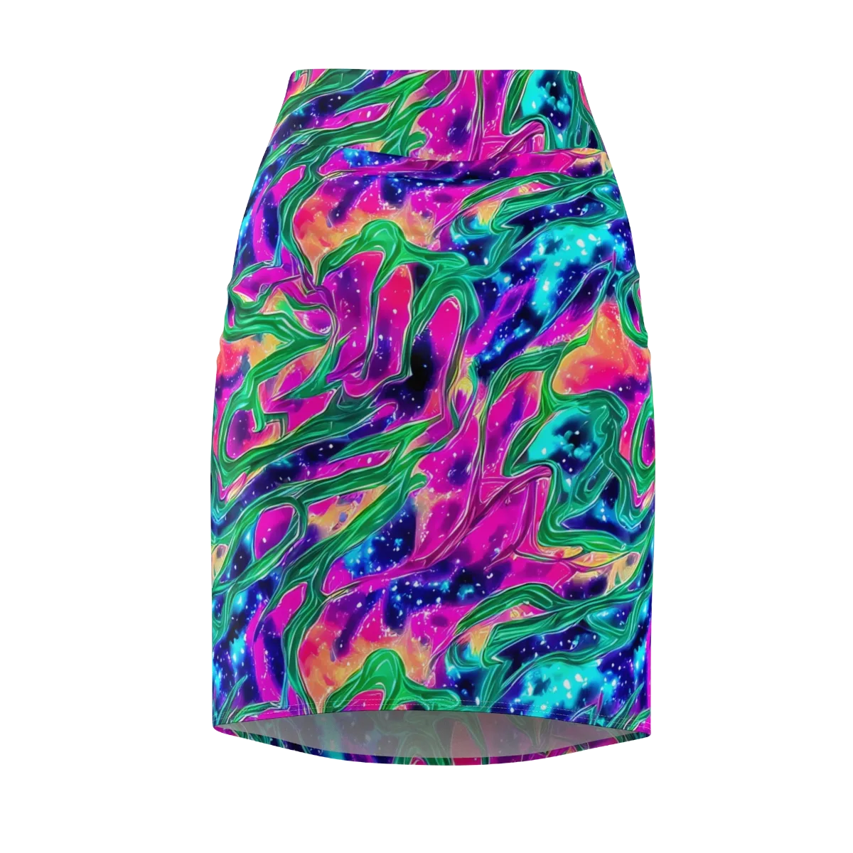 Hypercolor Oasis on Pencil Skirt — Front