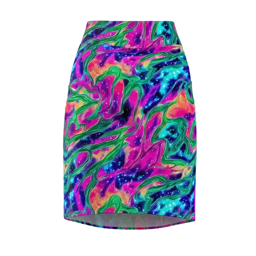 Hypercolor Oasis on a Pencil Skirt