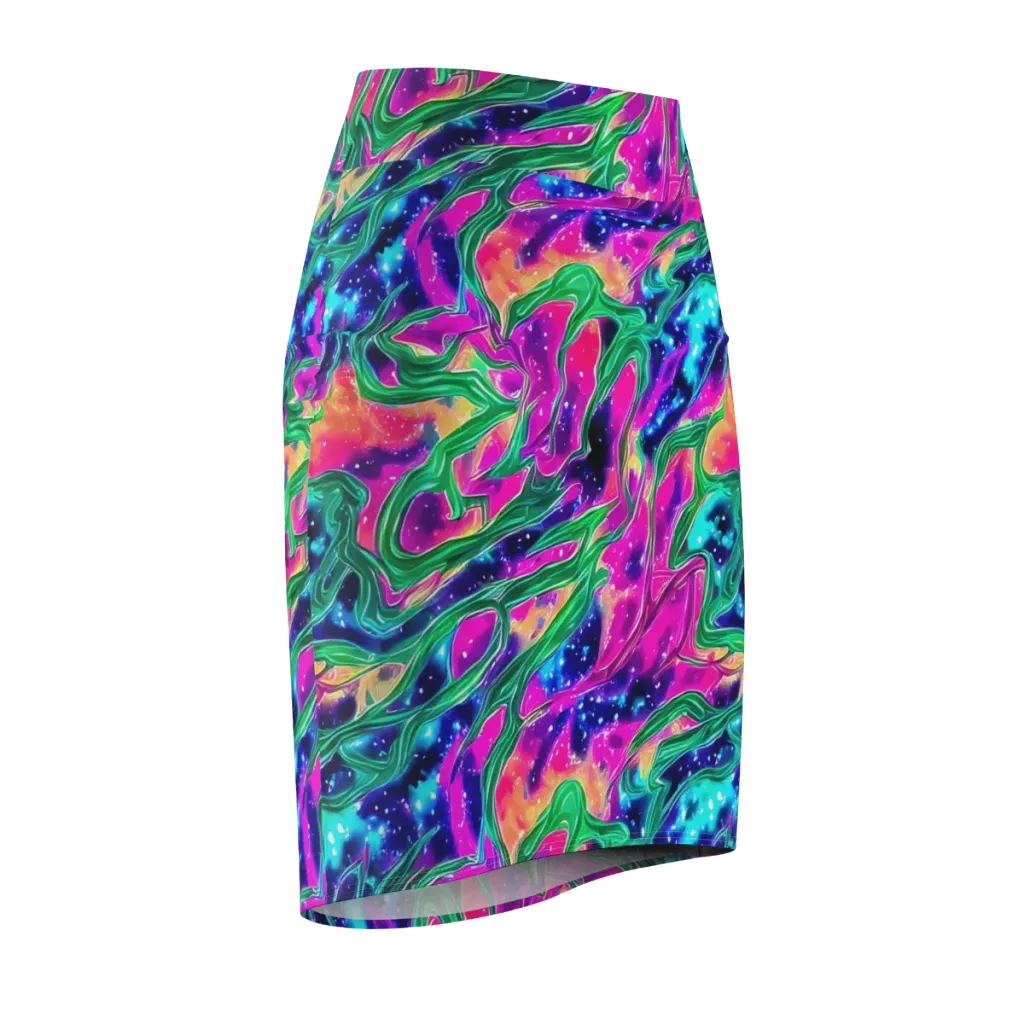 Hypercolor Oasis on Pencil Skirt — Front Side