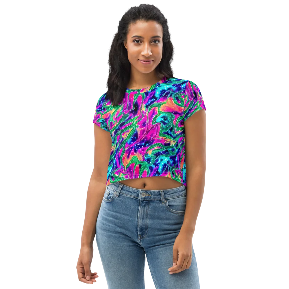 Hypercolor Oasis on Crop Tee — Front