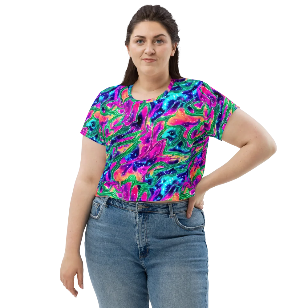 Hypercolor Oasis on Crop Tee — Front