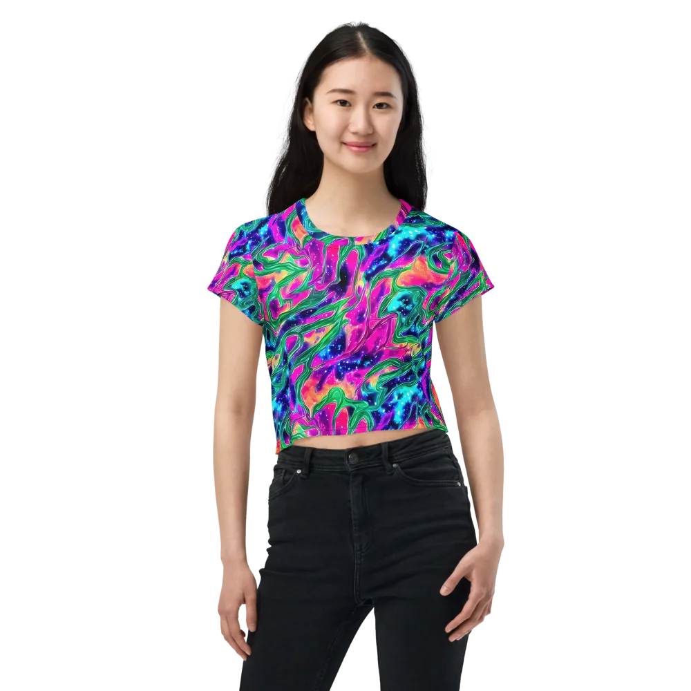 Hypercolor Oasis on Crop Tee — Front