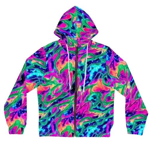 Hypercolor Oasis on a Women's Full-Zip Hoodie