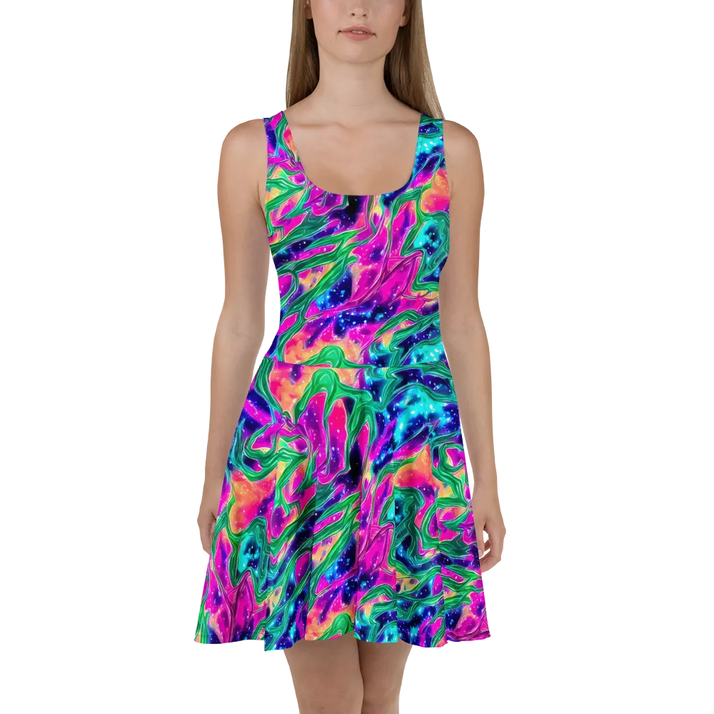 Hypercolor Oasis on Skater Dress — Front