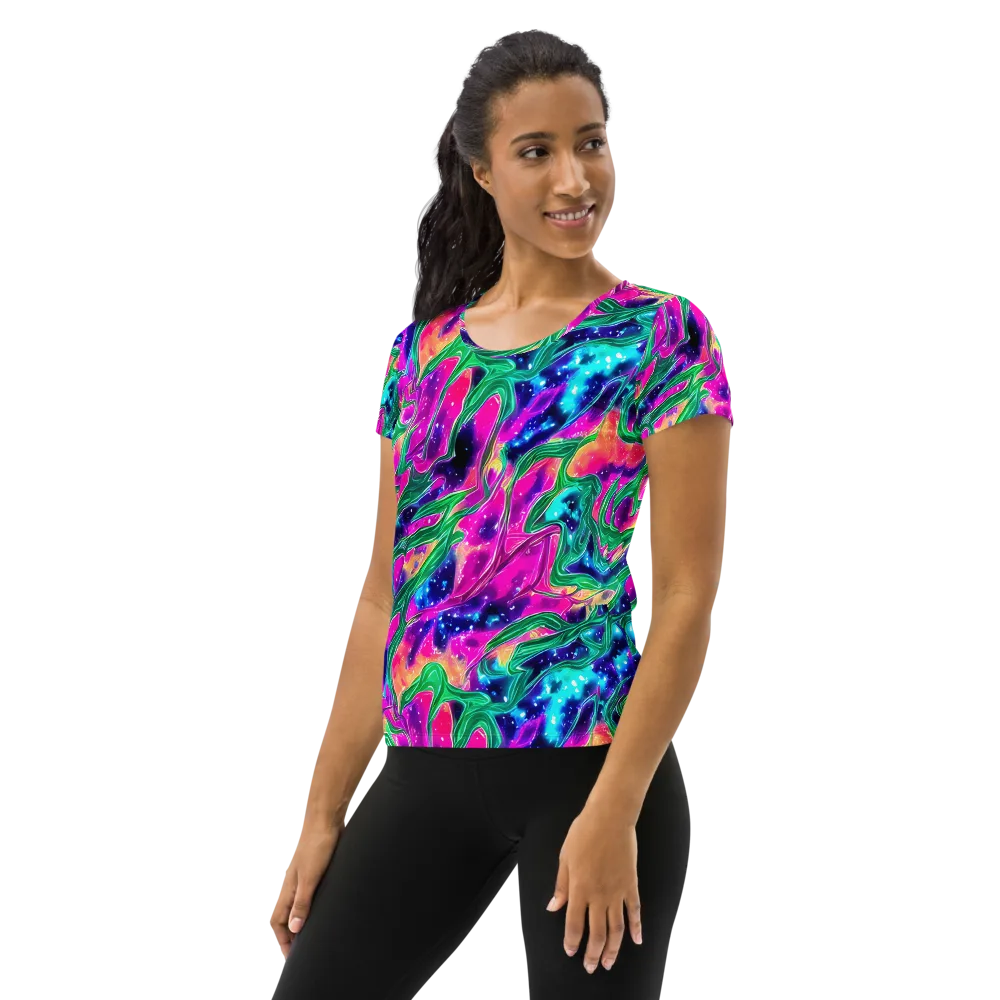 Hypercolor Oasis on Women's Athletic T-Shirt — Left