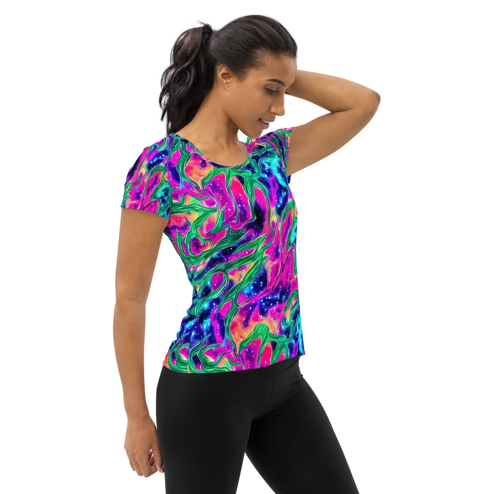 Hypercolor Oasis on Women's Athletic T-Shirt — Right