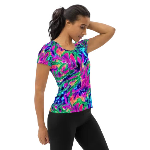 Hypercolor Oasis on a Women's Athletic T-Shirt