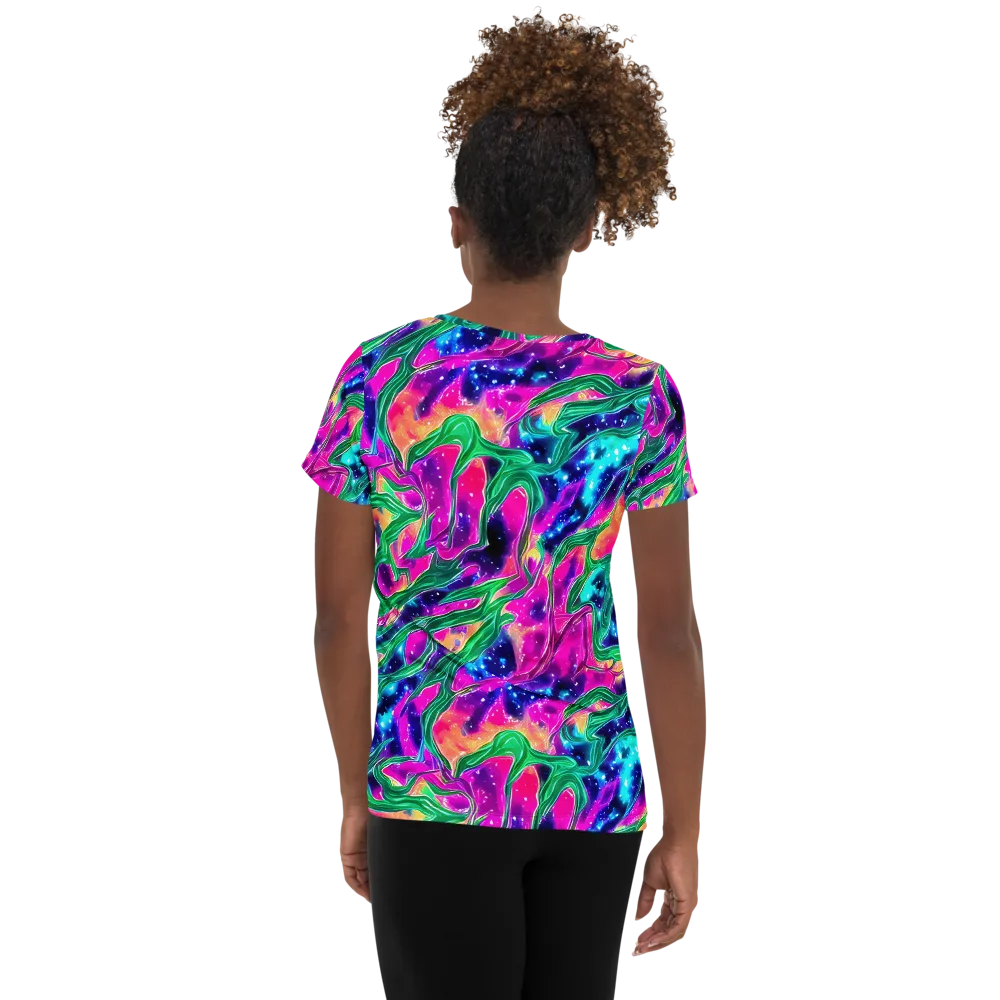 Hypercolor Oasis on Women's Athletic T-Shirt — Back