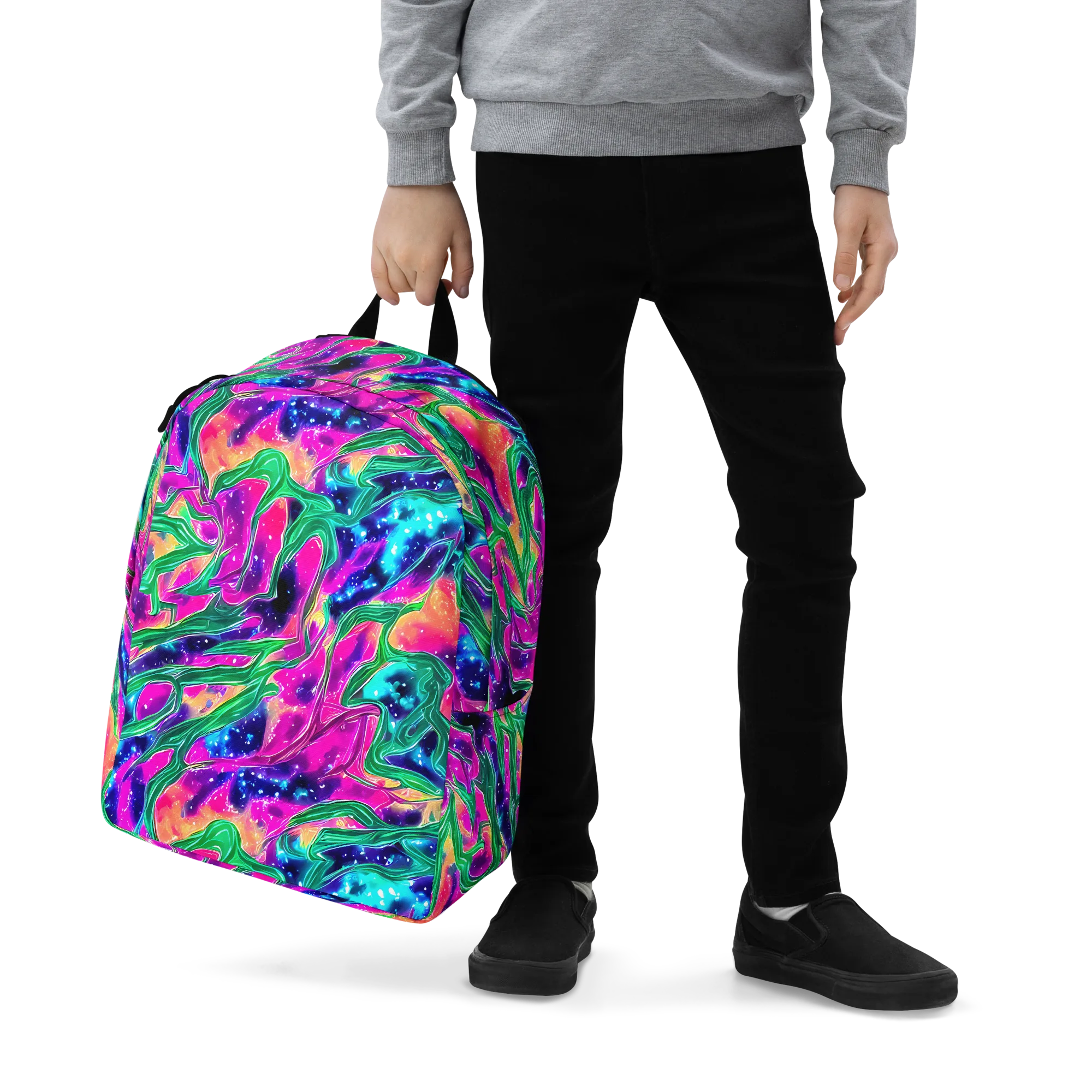 Hypercolor Oasis on Minimalist Backpack — Zoomed-in
