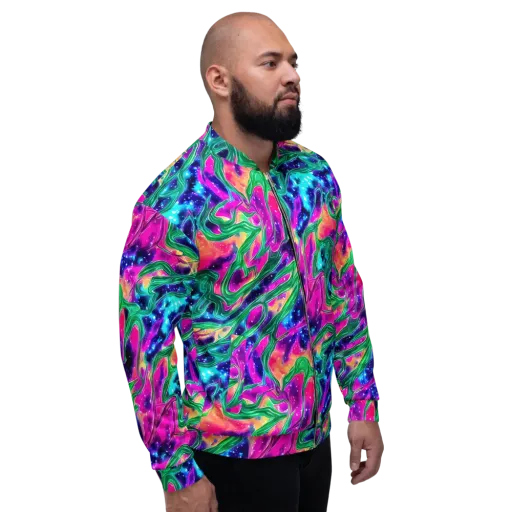 Hypercolor Oasis on a Bomber Jacket