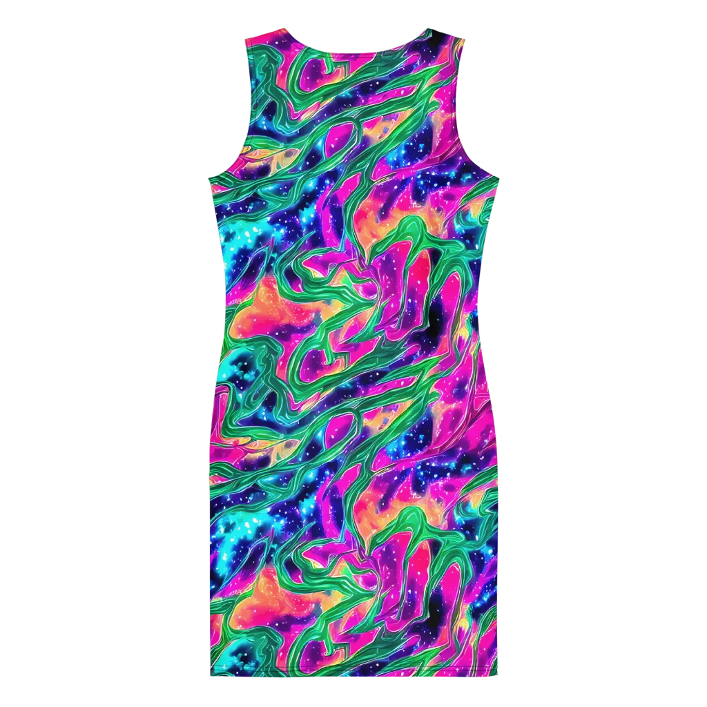 Hypercolor Oasis on Bodycon Dress — Back
