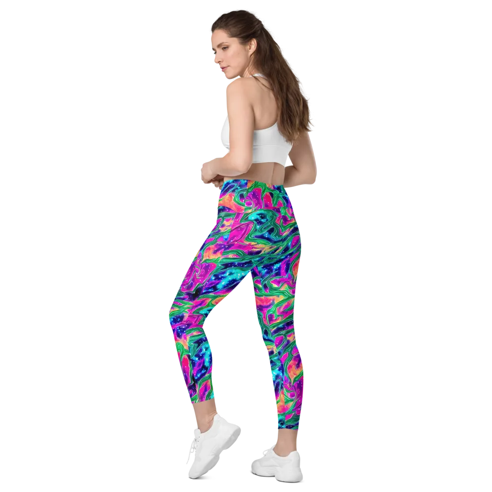 Hypercolor Oasis on Leggings with Pockets — Left Back