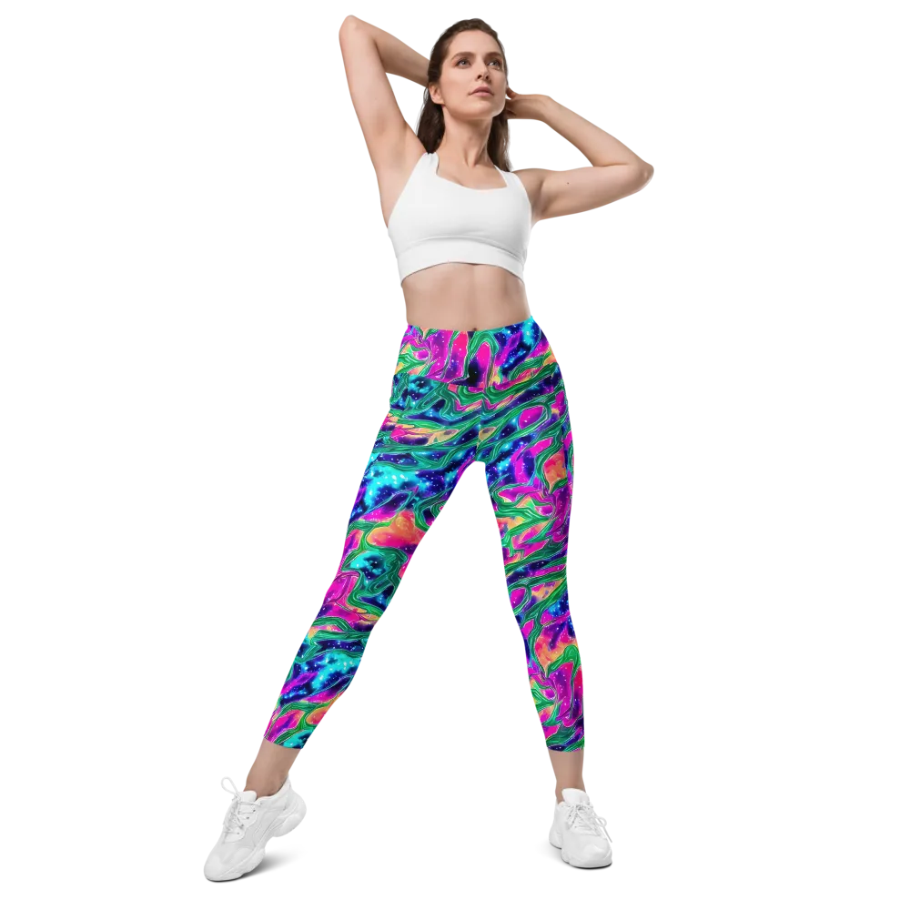 Hypercolor Oasis on Leggings with Pockets — Front