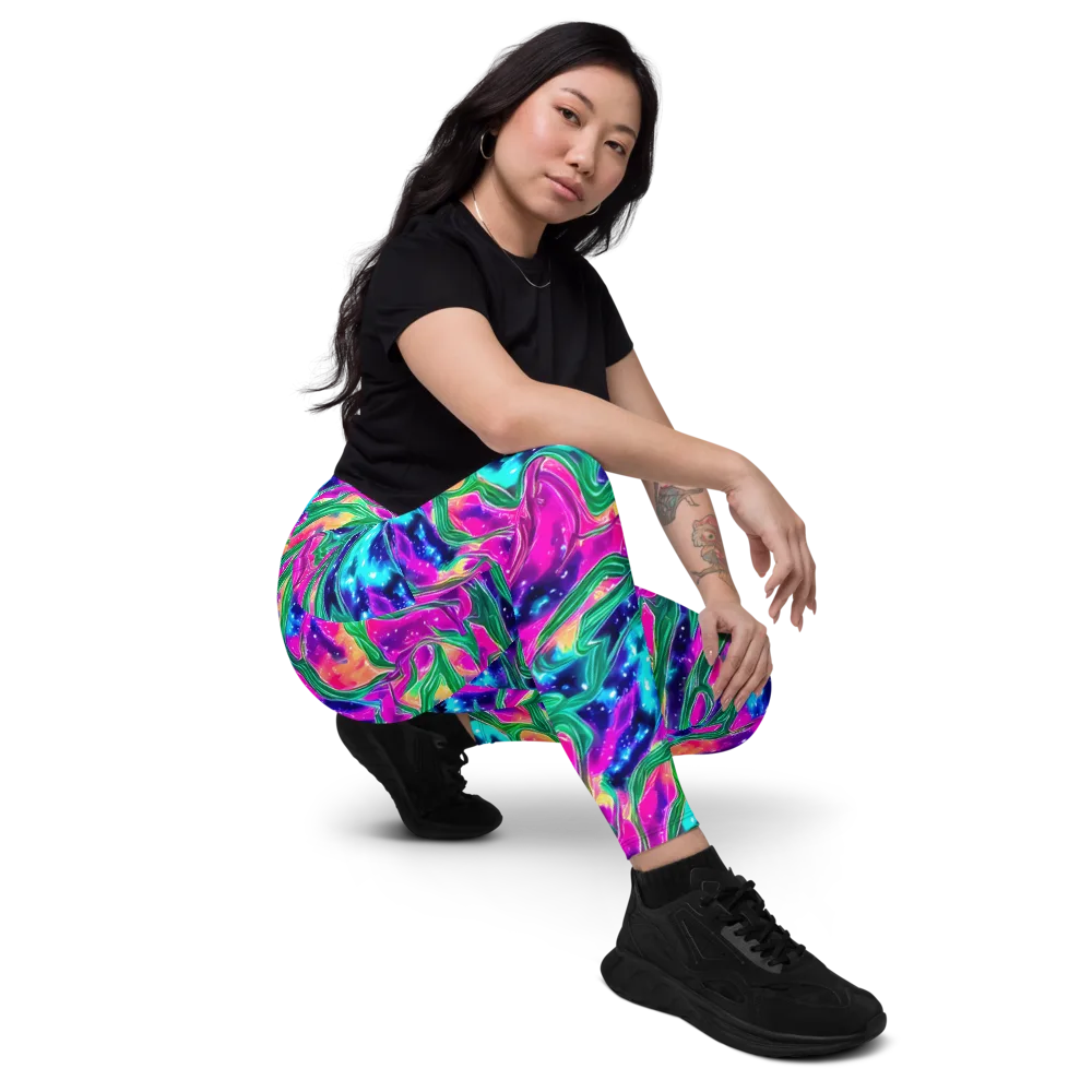 Hypercolor Oasis on Leggings with Pockets — Right Front