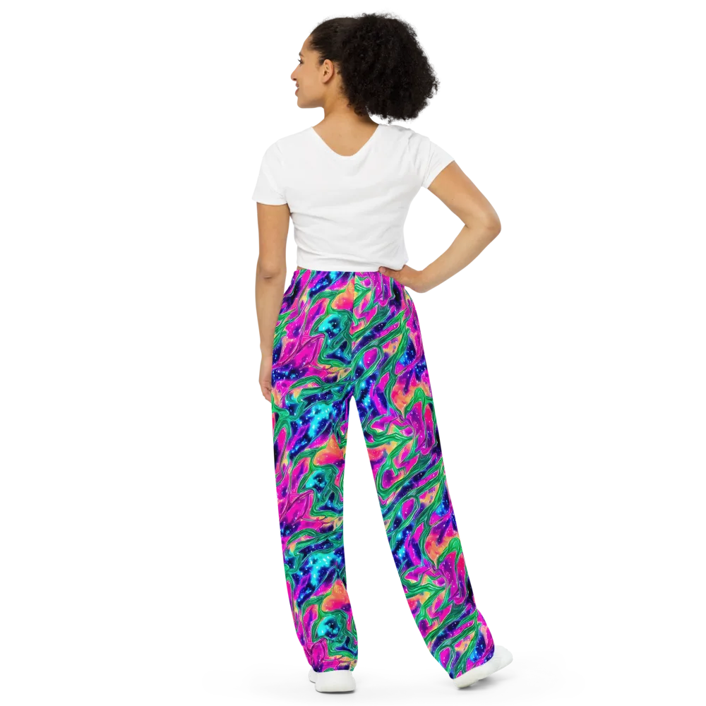 Hypercolor Oasis on Wide-Leg Pants — Back