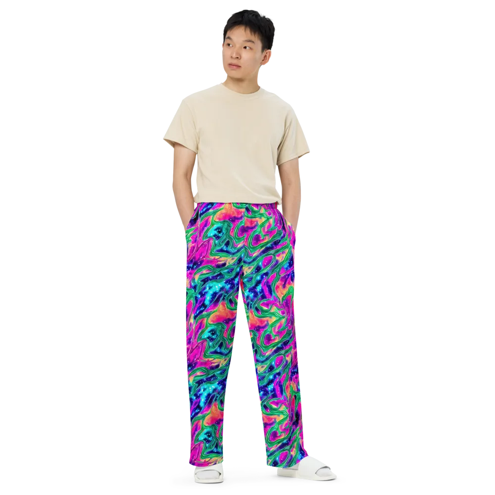 Hypercolor Oasis on Wide-Leg Pants — Front