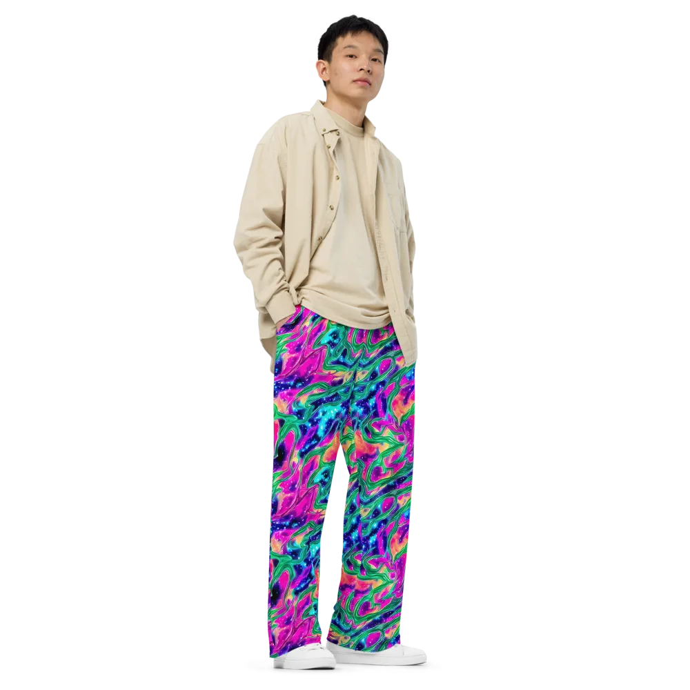 Hypercolor Oasis on Wide-Leg Pants — Right Front