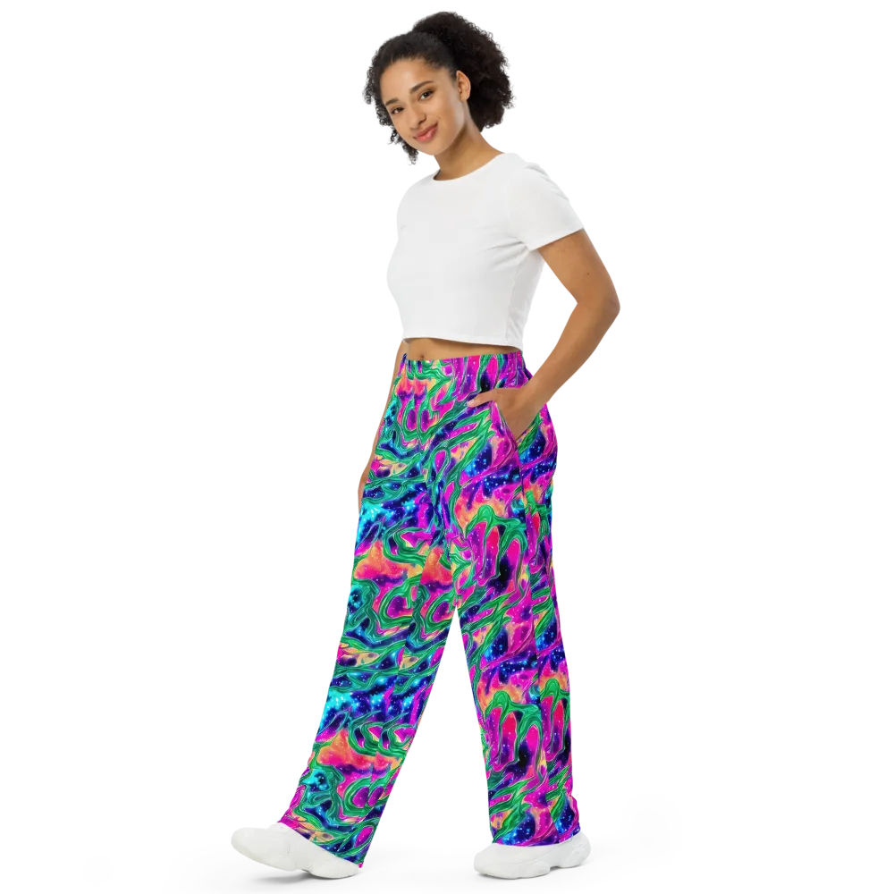 Hypercolor Oasis on Wide-Leg Pants — Left Front
