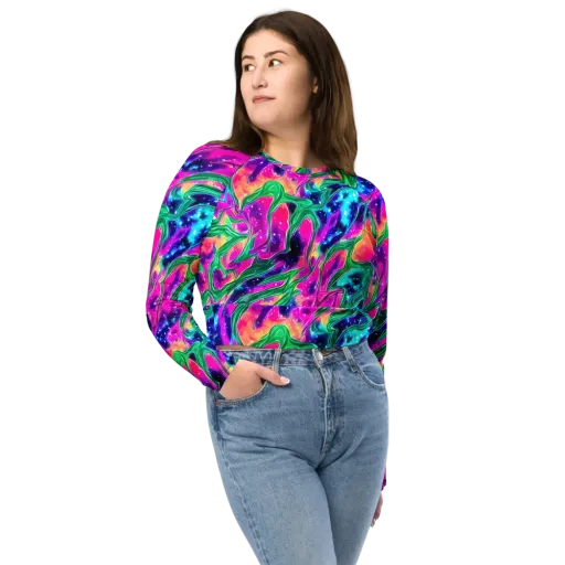 Hypercolor Oasis on a Long Sleeve Crop Top