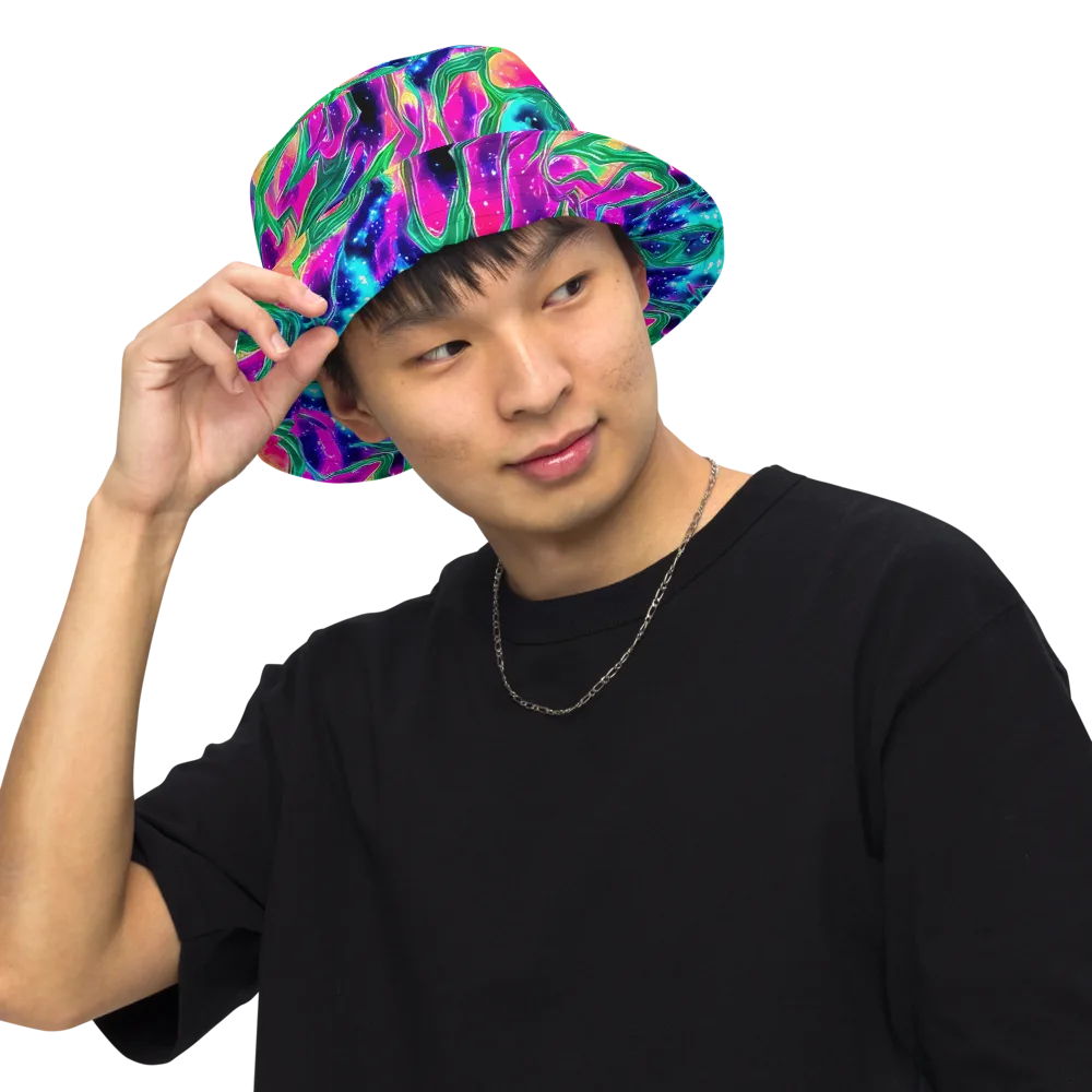 Hypercolor Oasis on Reversible Bucket Hat — Front Inside