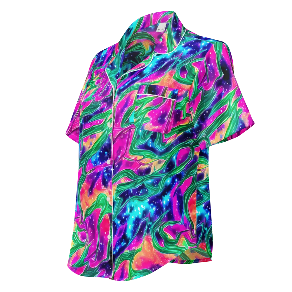 Hypercolor Oasis on Women's Short Sleeve Pajama Top — Left Front