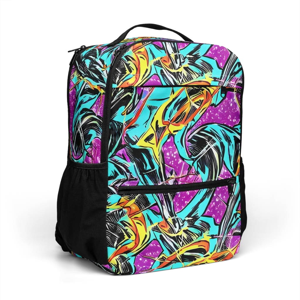 Turquoise Riot on Utility Backpack — Right Front