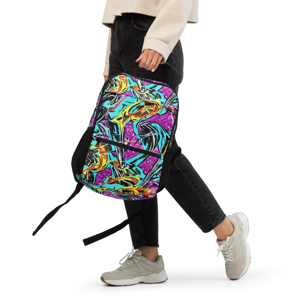 Turquoise Riot on Utility Backpack — Front