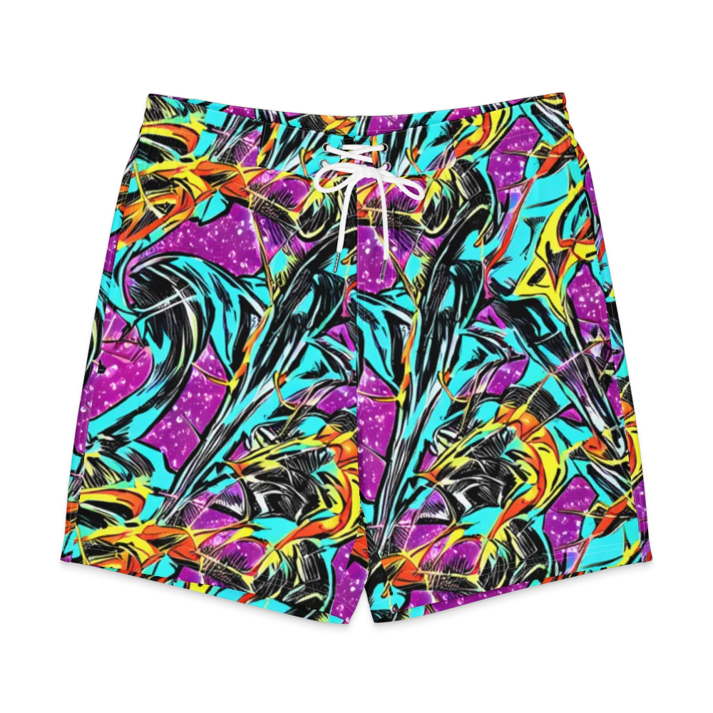 Turquoise Riot on Men's Board Shorts — Front