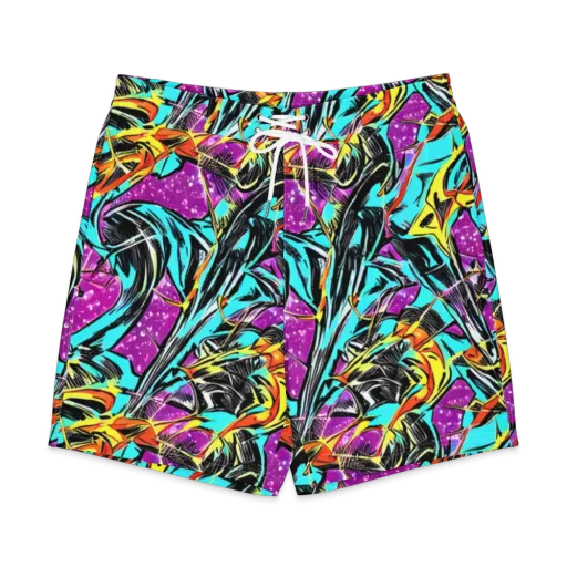 Turquoise Riot on a Men's Board Shorts