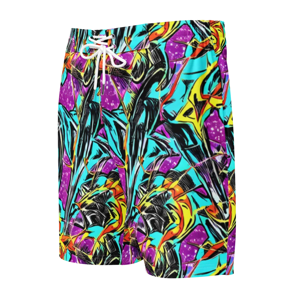 Turquoise Riot on Men's Board Shorts — Front