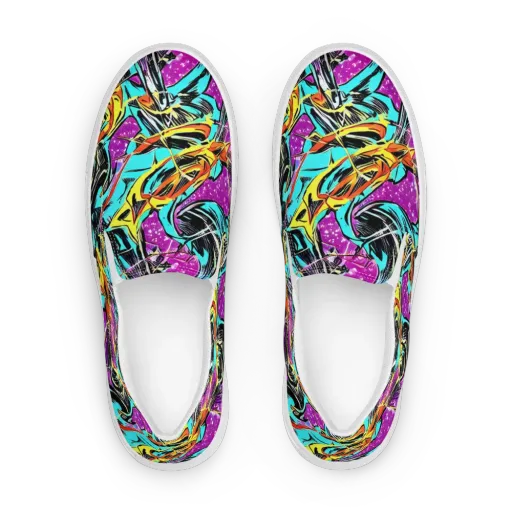Turquoise Riot on a Women's Slip-On Canvas Shoes