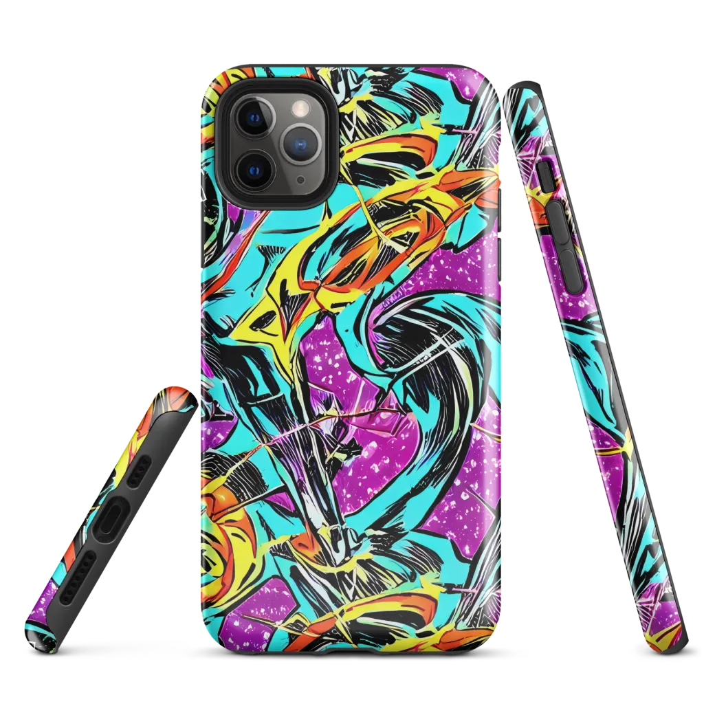 Turquoise Riot on Tough Case for iPhone® — Front
